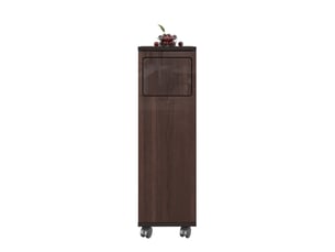 Meuble poubelle à roulettes 1 porte 24,2x35,1x80,2 cm mdf noyer brillant