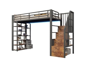 Lit mezzanine 90x200 cm EVRYAE    coloris noir