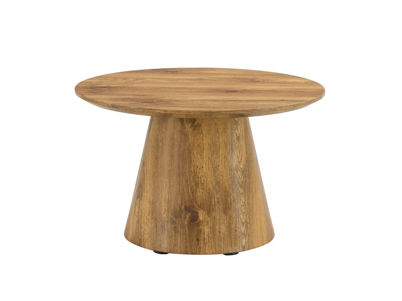  Table basse ronde diamètre 60 cm, hauteur 35 cm en mdf coloris naturel  - Conforama A