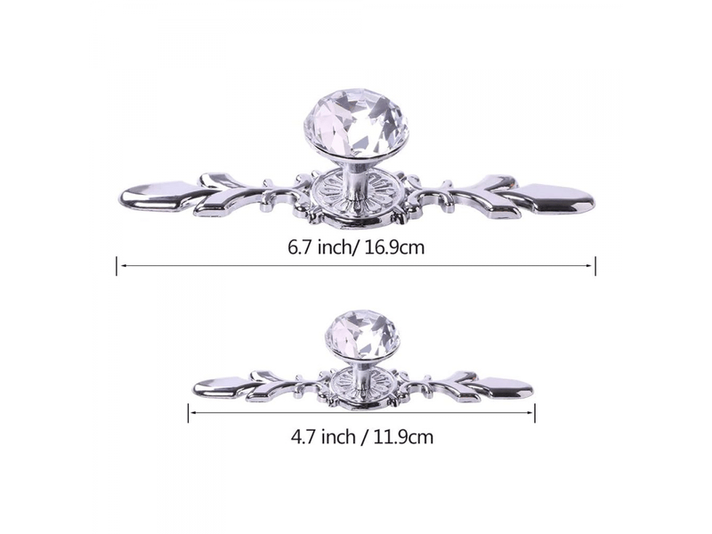  (paquet de 10, 17 cm) poignées de tiroir en diamant de cristal pour la décoration de la cuisine, de la chambre à coucher et de la salle de bain  - Conforama C