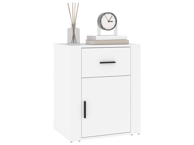  Table de chevet - cabinet de chevet - table de nuit blanc 50x36x60 cm bois d'ingénierie  - Conforama C