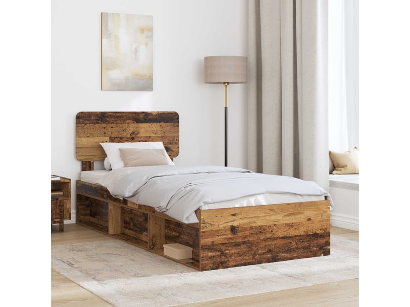  Lit simple- lit adulte -  cadre de lit bois ancien 90 x 200 cm pin massif  - Conforama B