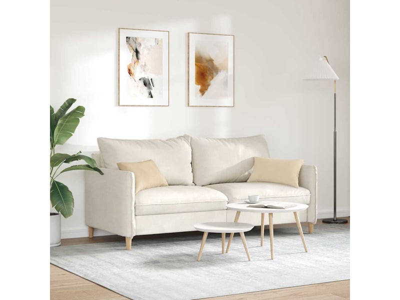  Lot de 2 coussins de canapé, coussins décoratifs tissu crème 50 x 30 cm cf58813  - Conforama D