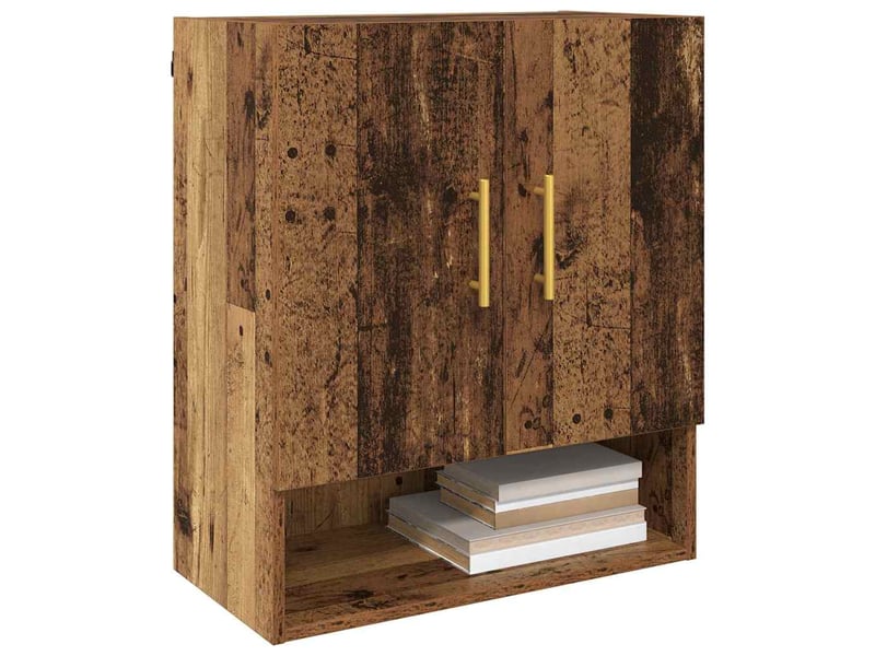  Meuble mural, rangement salon 60 x 31 x 70 cm bois d'ingénierie bois ancien shl5972  - Conforama C