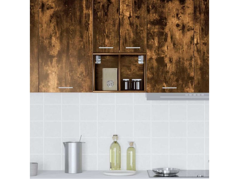  Meuble de rangement cuisine, armoire suspendue chêne fumé 30x29,5x40cm  - Conforama D