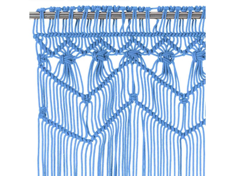  Rideau en macramé, rideau de porte bleu 140x240 cm coton cf43866  - Conforama C