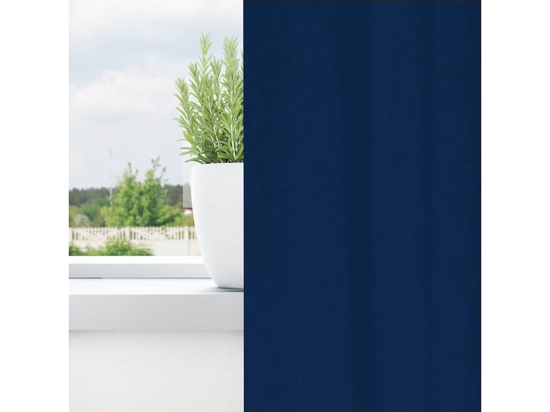 Lot de 2 rideaux occultants, rideaux black-out avec anneaux bleu foncé 245 x 140 cm cf44602 - Conforama C