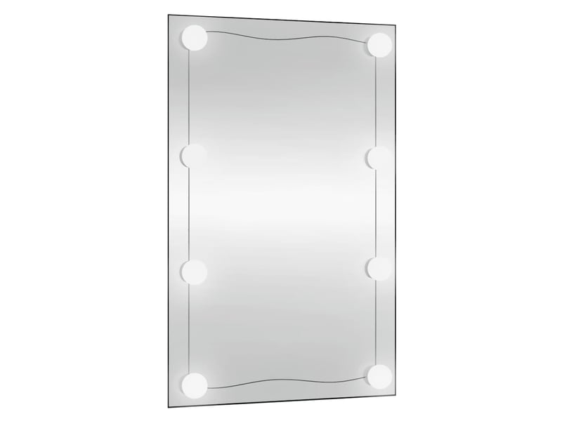 Miroir mural avec lumières led 50x80 cm verre rectangulaire cf62825 - Conforama D