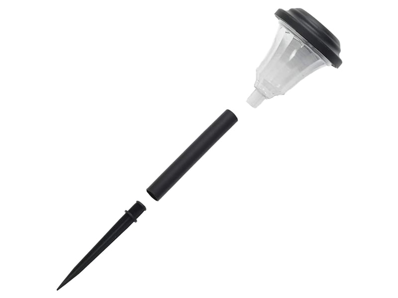  Lot de 12 lampes solaires d'allées et piquets de jardin 8,5 x 31 cm éclairage automatique ambiance cosy en ps noir 02_0056662  - Conforama E