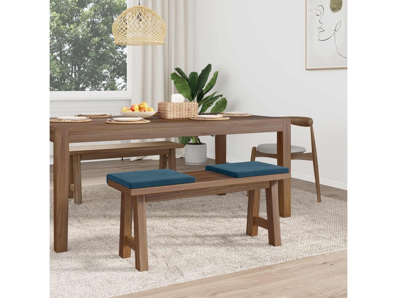  Lot de 2 coussins de banc, coussins d'assise, coussins pour chaisecanapé velours bleu profondeur 35 cm cf52522  - Conforama C