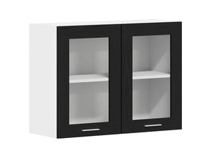Meuble de rangement, armoire suspendue lyon chêne noir 80x31x60cm shl7777
