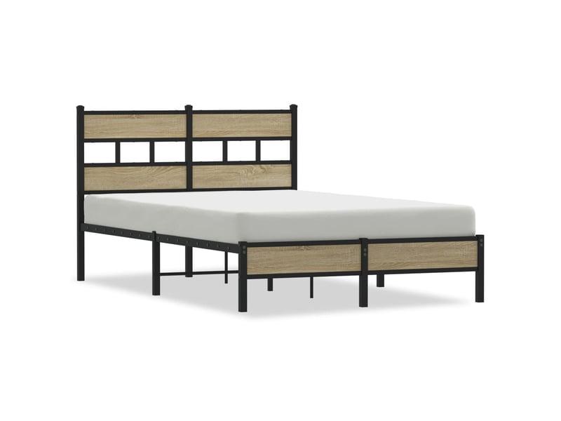  Lit double- lit adulte -  cadre de lit sans matelas chêne sonoma 120x190 cm  - Conforama A
