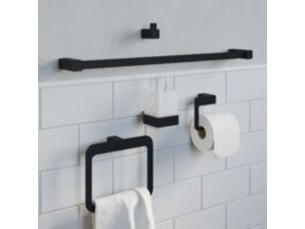 Salle de bain wc porte-rouleau de papier toilette carré noir mural élégant moderne