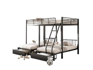 Lit avec rangement 90x200 cm WISHDOR   coloris noir