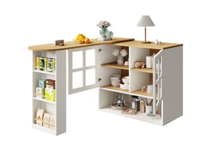 Bar coloris blanc <strong>MERAX</strong> <strong>table de bar blanc</strong> - 204 cm