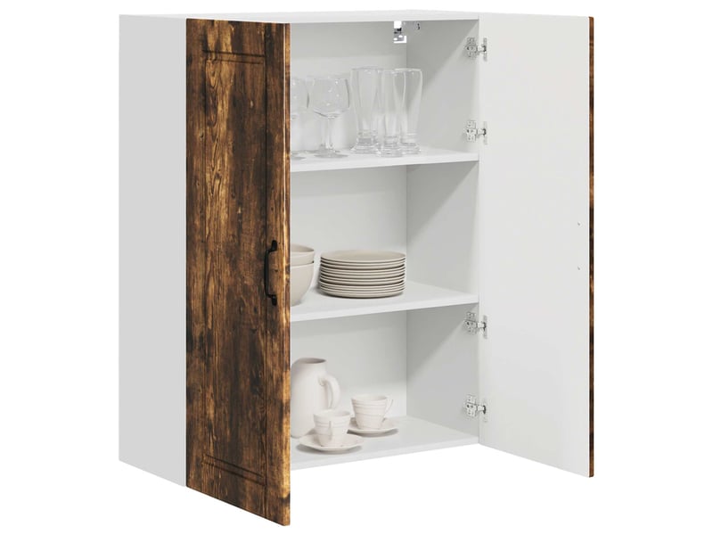 Meuble mural de cuisine, armoire de cuisine chêne fumé 80x31x100cm shl4908 - Conforama C