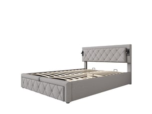 Lit coffre 160x200 cm    coloris gris