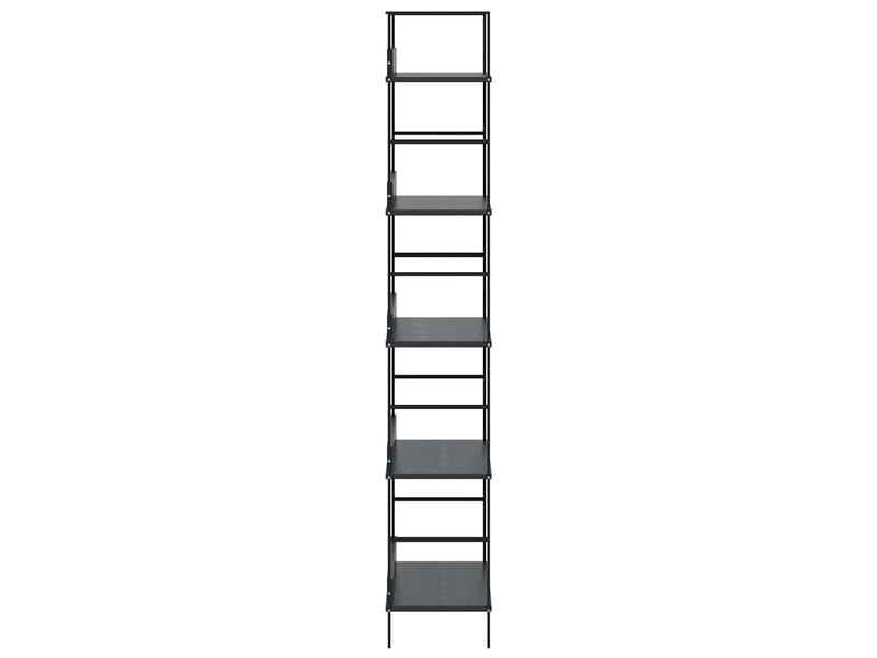  Bibliothèque à 5 niveaux, armoire à livres noir 60x27,6x158,5cm bois d'ingénierie  - Conforama D