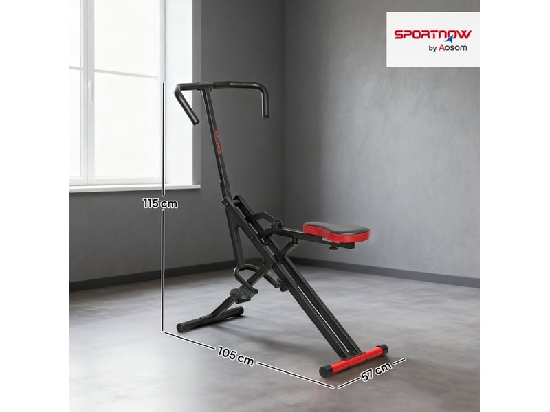  Appareil de musculation pliable 105 x 57 x 115 cm – rouge et noir – siège réglable et pédales antidérapantes  - Conforama C