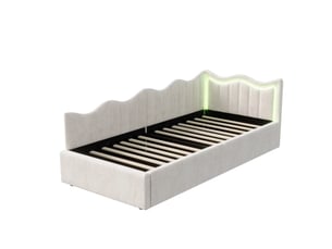 Lit coffre 90x200 cm SANS MARQUE coloris blanc