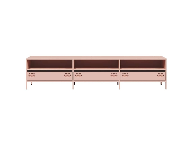  Meuble tv - banc tv - meuble de rangement rose 202x39x43,5 cm acier laminé à froid  - Conforama D