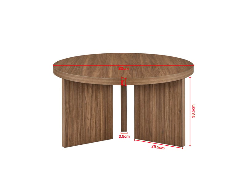  Table basse ronde élégante 80 cm, table d’appoint compacte pour salon, 1 pièce  - Conforama C
