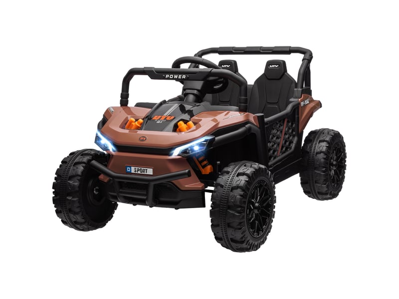  Voiture électrique enfant utv buggy électrique enfant avec télécommande 2.4ghz 2 moteurs 103l x 69l x 59h cm marron  - Conforama B