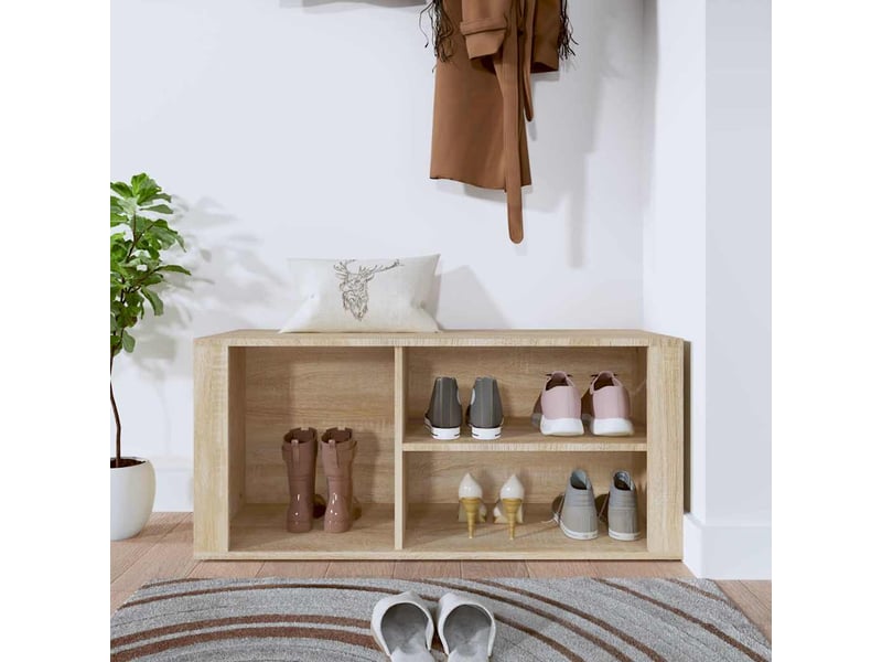  Meuble à chaussure | armoire à chaussures chêne sonoma 100x35x45cm bois d'ingénierie  - Conforama C