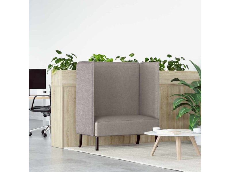  Canapé à haut, canapé de salon dossier taupe 109 x 56 x 121 cm tissu  - Conforama B