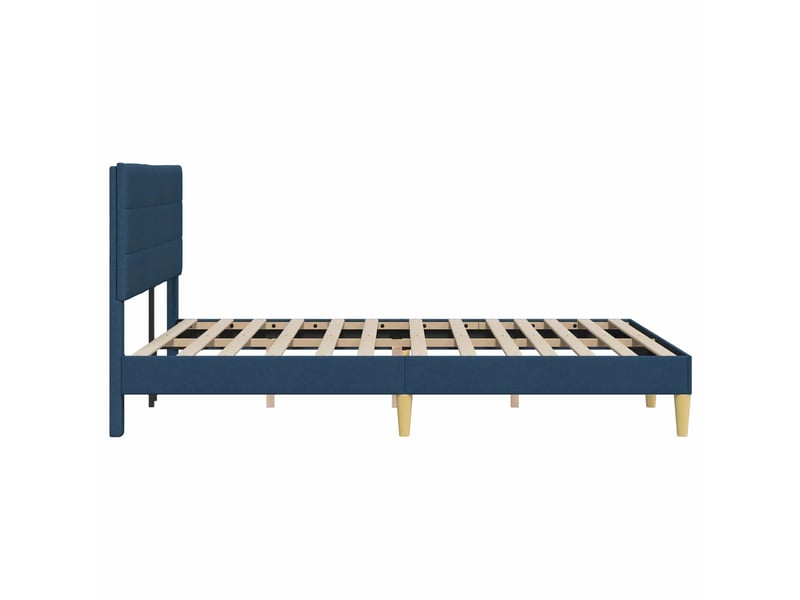  Lit double- lit adulte -  cadre de lit avec tête de lit bleu 120 x 200 cm tissu  - Conforama D