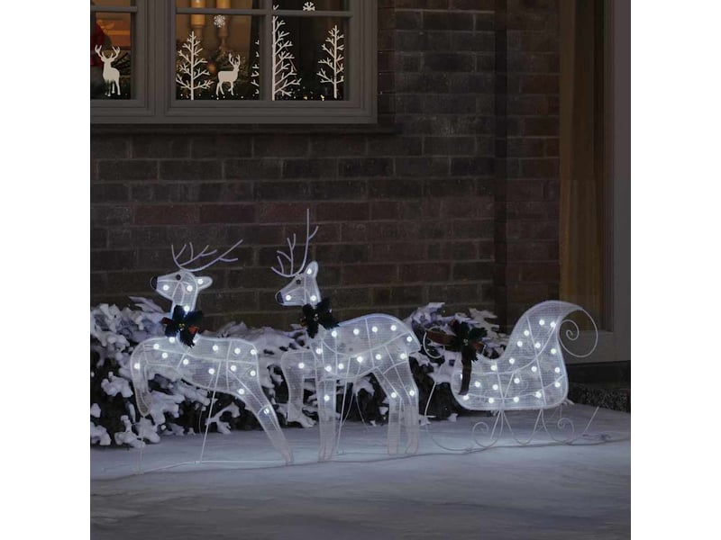  Lot de 3 rennes led, éclairage de noël, décoration de noël blanc froid 43 x 18 x 66 cm tissu cf62082  - Conforama C
