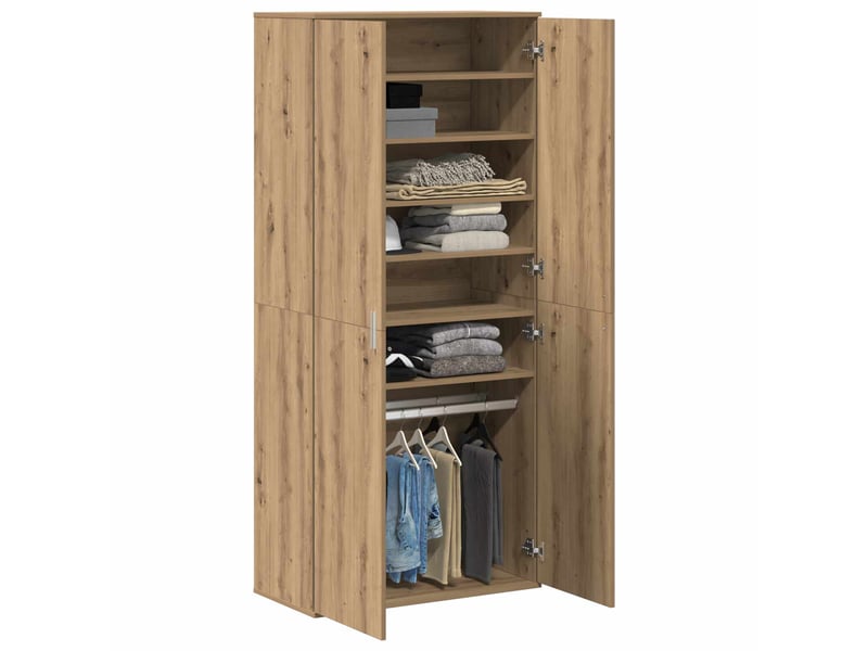  Haut armoire 80x39x178 cm bois d'ingénierie chêne artisanal  - Conforama C