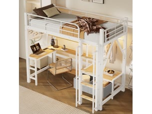 Lit combiné 90x200 cm <strong>COVREO </strong> <strong></strong> coloris blanc