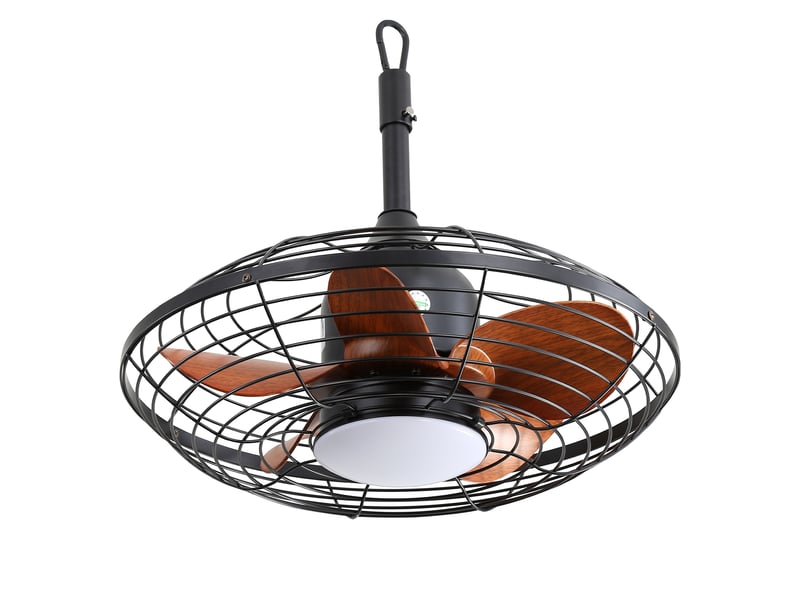 Ventilateur de plafond extérieur noir 50 cm avec lumière led et télécommande - Conforama A