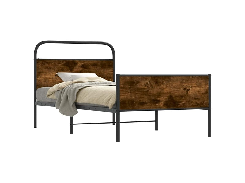  Lit simple- lit adulte -  cadre de lit sans matelas 100x200 cm chêne sonoma  - Conforama A