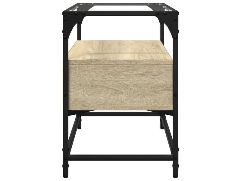  Meuble tv - banc tv - meuble de rangement avec dessus en verre chêne sonoma bois d'ingénierie  - Conforama E