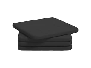 Lot de 4 coussins de siège, coussins décoratifs tissu en microfibre noir 40 x 40 x 3 cm cf59973