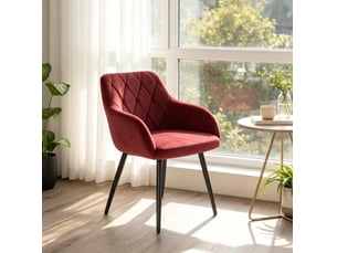 Chaise de salle à manger avec accoudoirs 44,5x46,5x79 cm métal rouge