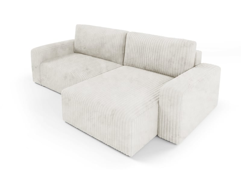 Canapé d'angle convertible cord fano beige - Conforama C