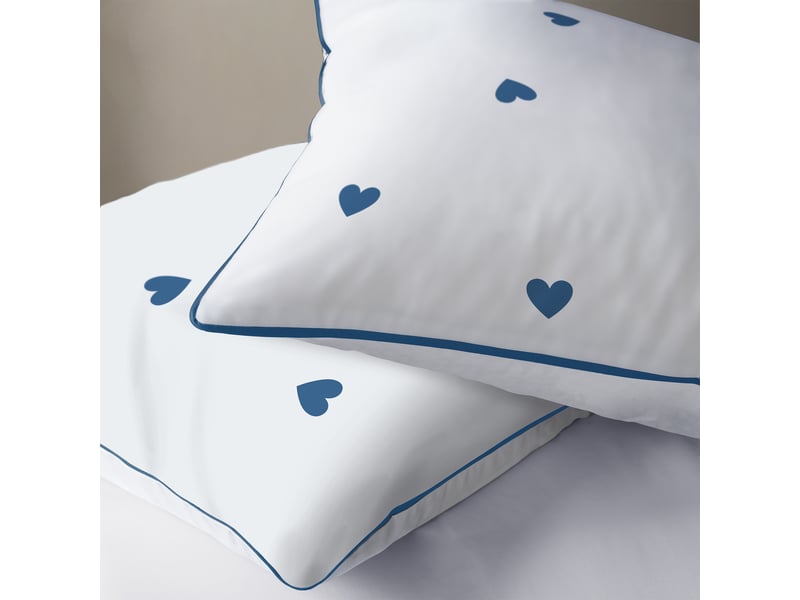  Parure de lit imprimée 100% coton, pluie de coeurs 240x220+2x65x65cm  - Conforama D