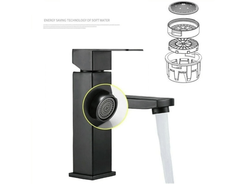  Robinet lavabo cascade noir, haut mitigeur vasque à poser salle de bain  - Conforama C