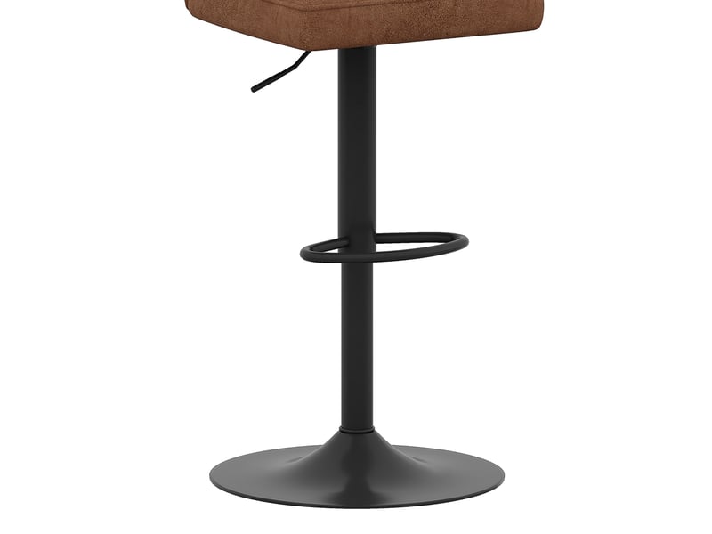 Set de bar moderne avec table ronde en verre 89 cm et 4 tabourets pivotants réglables marron et noir  - Conforama D