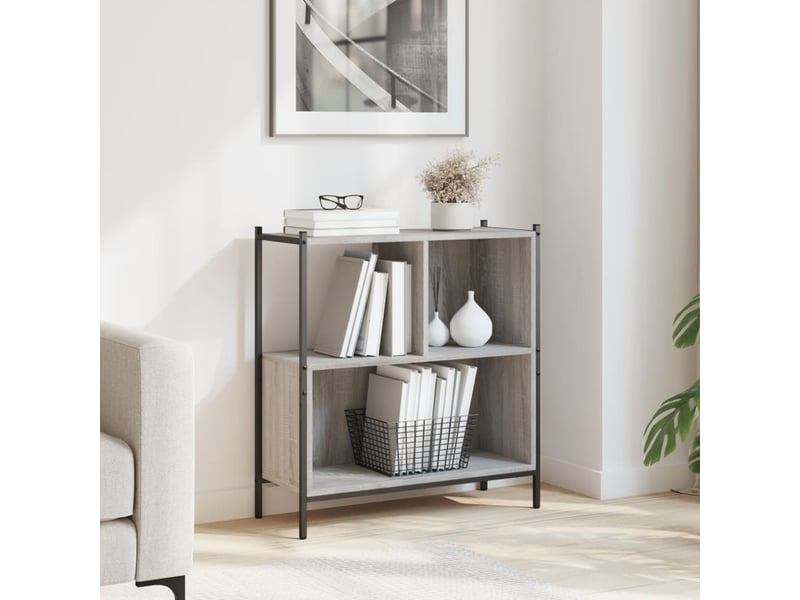  Bibliothèque, meuble de rangement salon sonoma gris 72x28x77,5 cm bois d'ingénierie  - Conforama B