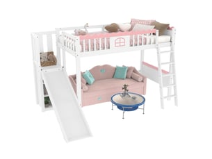 Lit mezzanine 90x200 cm WISHDOR coloris blanc