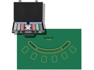 Set de poker 400 jetons de 11,5 g, mallette grise en plastique abs, pour jouer jusqu'à 10 joueurs