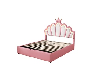 Lit avec rangement 140x200 cm    coloris rose