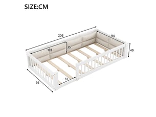 Lit simple 90x200 cm <strong>HNCBB</strong>  <strong></strong> coloris blanc