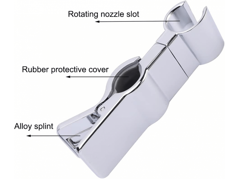 Support de douchette, 1 pièce, support de pommeau de douche, argenté, sans perçage, pince de pommeau de douche réglable à 35° - Conforama C