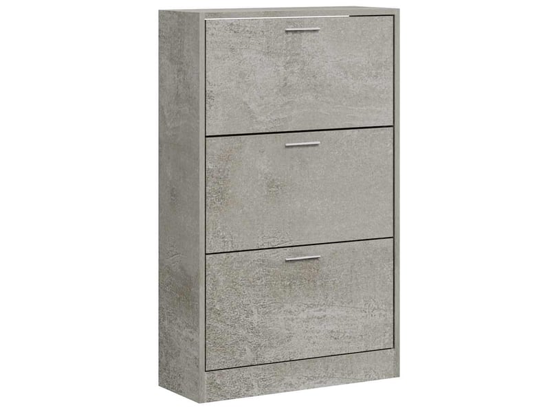  Meuble à chaussure, armoire à chaussures gris béton 63x24x103 cm bois d'ingénierie  - Conforama A