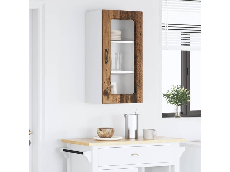 Meuble mural de cuisine | armoire de cuisine 2 pcs bois ancien shl455 - Conforama B
